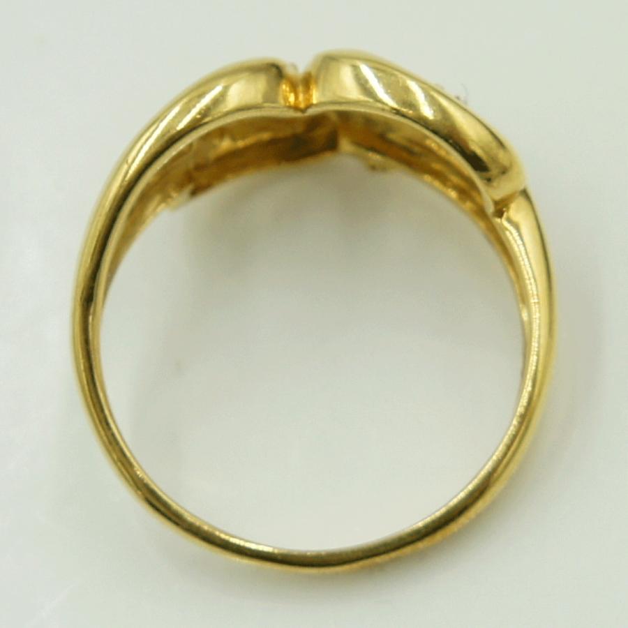 K18ダイヤモンドリング　D0.03ct　リングサイズ12号　重量3.64ｇ(石の重量含む)（中古）