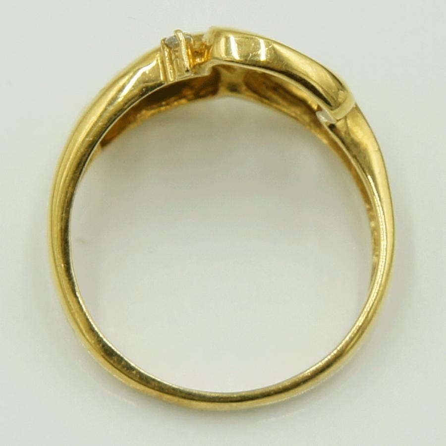 K18ダイヤモンドリング　D0.03ct　リングサイズ12号　重量3.64ｇ(石の重量含む)（中古）