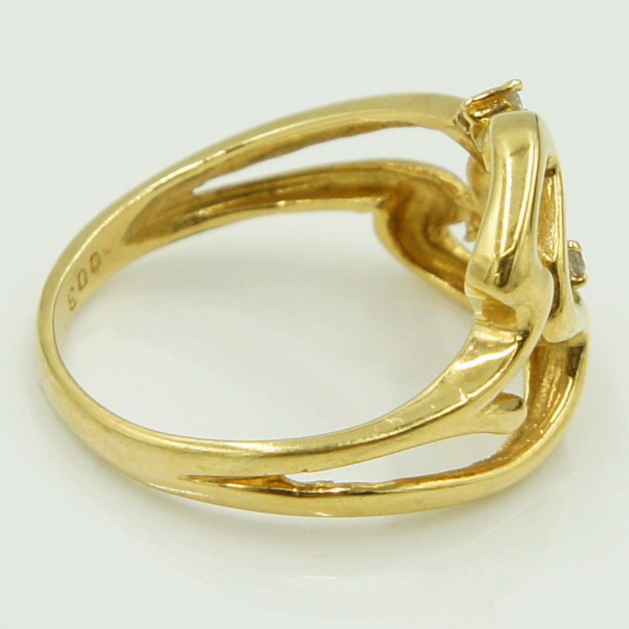 K18ダイヤモンドリング　D0.03ct　リングサイズ12号　重量3.64ｇ(石の重量含む)（中古）