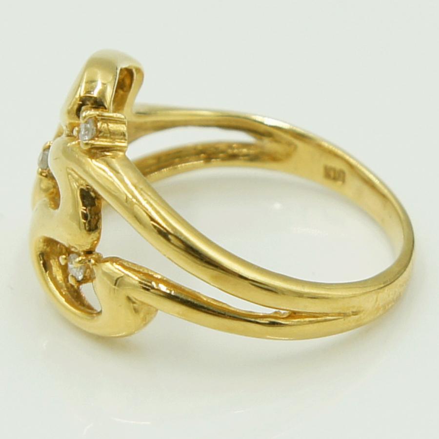 K18ダイヤモンドリング　D0.03ct　リングサイズ12号　重量3.64ｇ(石の重量含む)（中古）