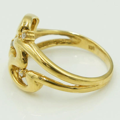 K18ダイヤモンドリング　D0.03ct　リングサイズ12号　重量3.64ｇ(石の重量含む)（中古）