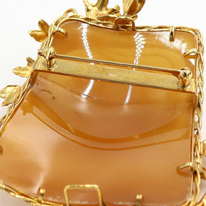 K18枠シェルカメオペンダントブローチ　重量19.58ｇ　レディース（中古）