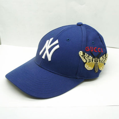 グッチ（GUCCI）ニューヨーク ヤンキース ベースボールキャップ　バタフライパッチ　538565（中古）
