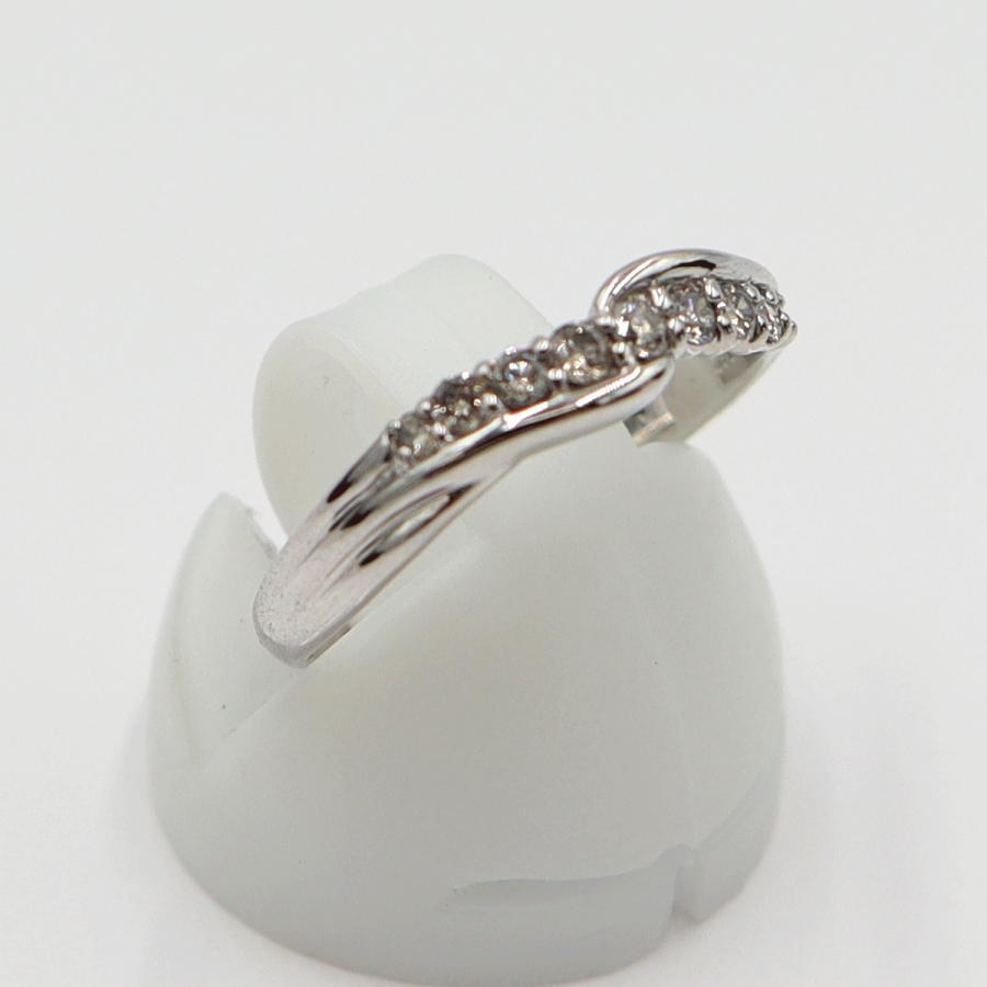 K18WGダイヤモンドリング　D0.18ct　サイズ11号　重量2.27ｇ(石の重量含む)(中古)