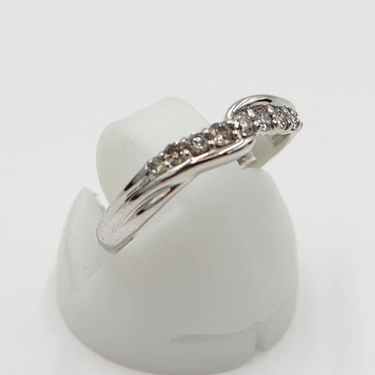 K18WGダイヤモンドリング　D0.18ct　サイズ11号　重量2.27ｇ(石の重量含む)(中古)