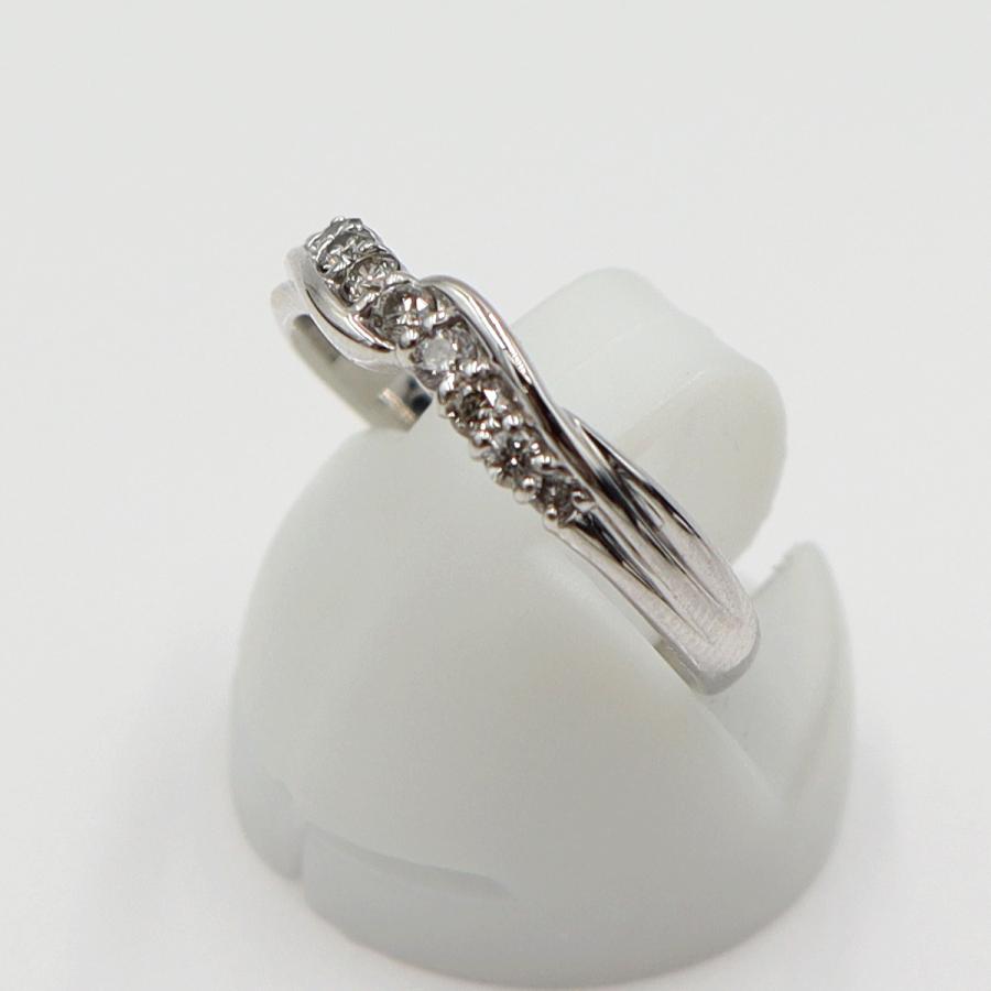 K18WGダイヤモンドリング　D0.18ct　サイズ11号　重量2.27ｇ(石の重量含む)(中古)