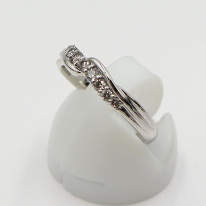 K18WGダイヤモンドリング　D0.18ct　サイズ11号　重量2.27ｇ(石の重量含む)(中古)