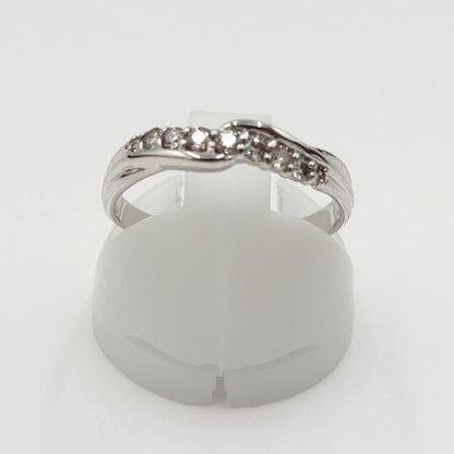 K18WGダイヤモンドリング　D0.18ct　サイズ11号　重量2.27ｇ(石の重量含む)(中古)