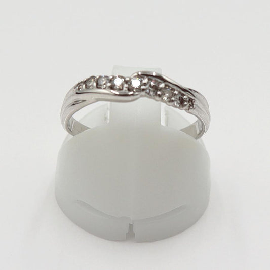 K18WGダイヤモンドリング　D0.18ct　サイズ11号　重量2.27ｇ(石の重量含む)(中古)