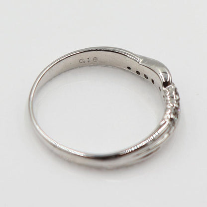 K18WGダイヤモンドリング　D0.18ct　サイズ11号　重量2.27ｇ(石の重量含む)(中古)