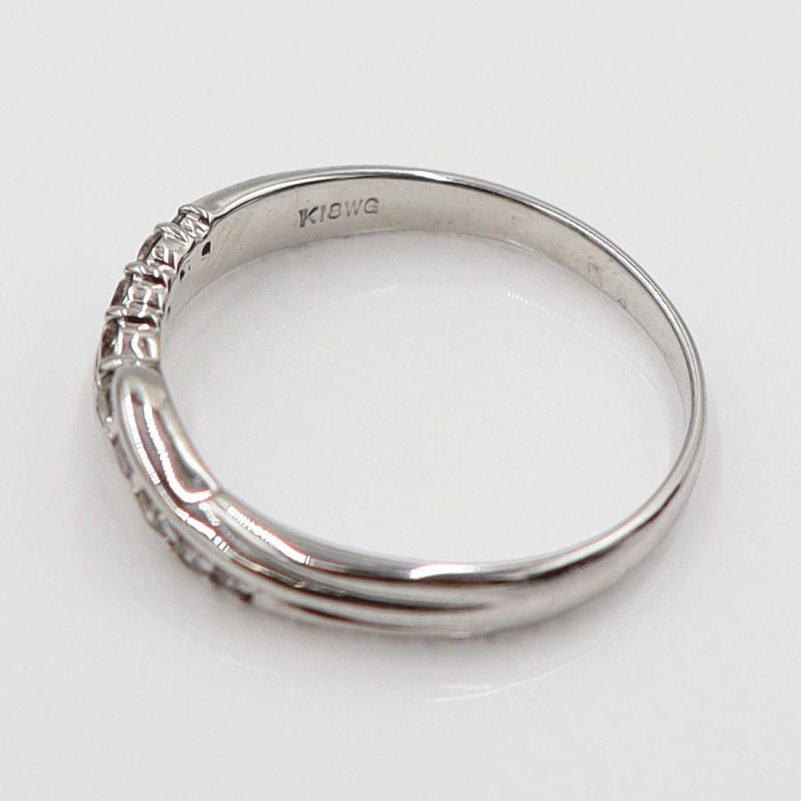 K18WGダイヤモンドリング　D0.18ct　サイズ11号　重量2.27ｇ(石の重量含む)(中古)