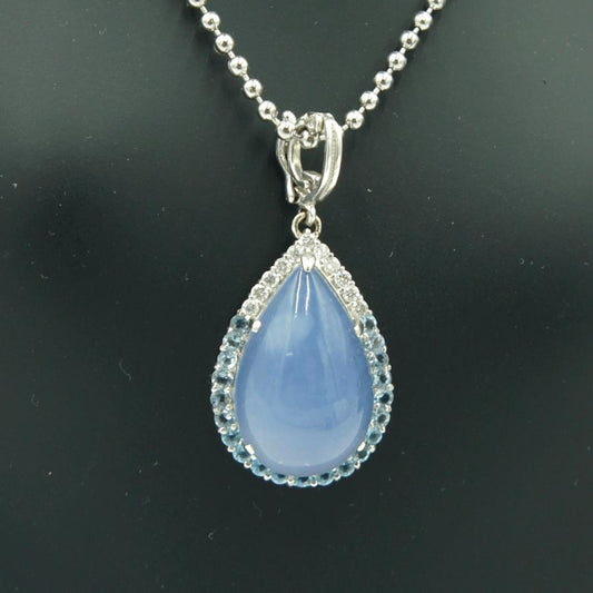 K18WGカルセドニーペンダントトップ　C10.91ct　D1.18ct　重量5.73ｇ(石の重量含む)　 レディース（中古）