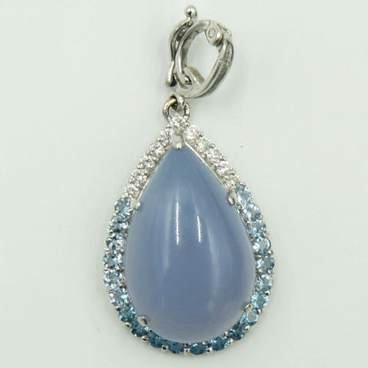 K18WGカルセドニーペンダントトップ　C10.91ct　D1.18ct　重量5.73ｇ(石の重量含む)　 レディース（中古）