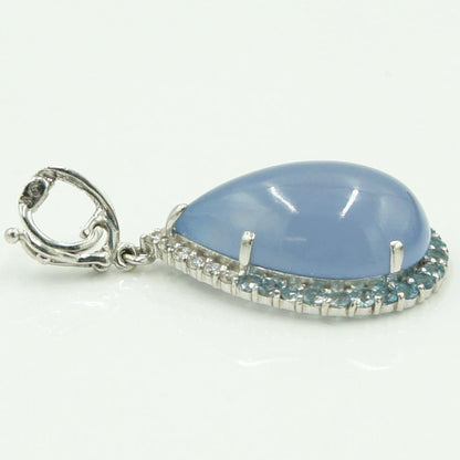 K18WGカルセドニーペンダントトップ　C10.91ct　D1.18ct　重量5.73ｇ(石の重量含む)　 レディース（中古）