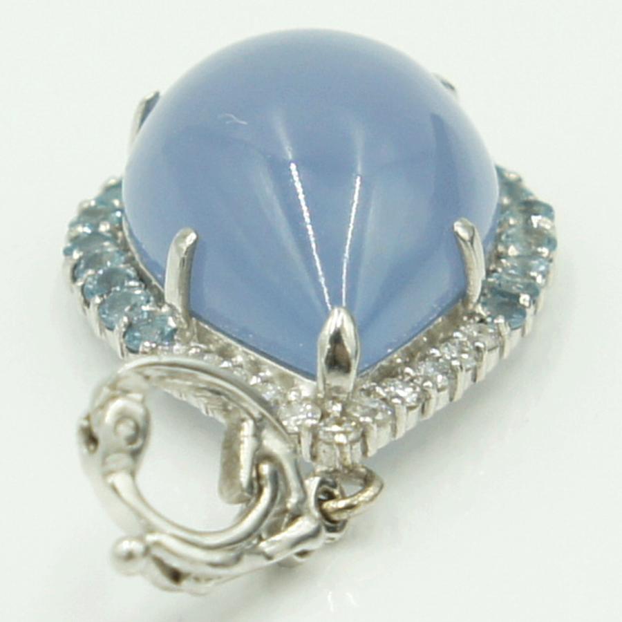 K18WGカルセドニーペンダントトップ　C10.91ct　D1.18ct　重量5.73ｇ(石の重量含む)　 レディース（中古）