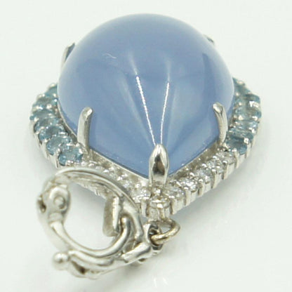 K18WGカルセドニーペンダントトップ　C10.91ct　D1.18ct　重量5.73ｇ(石の重量含む)　 レディース（中古）