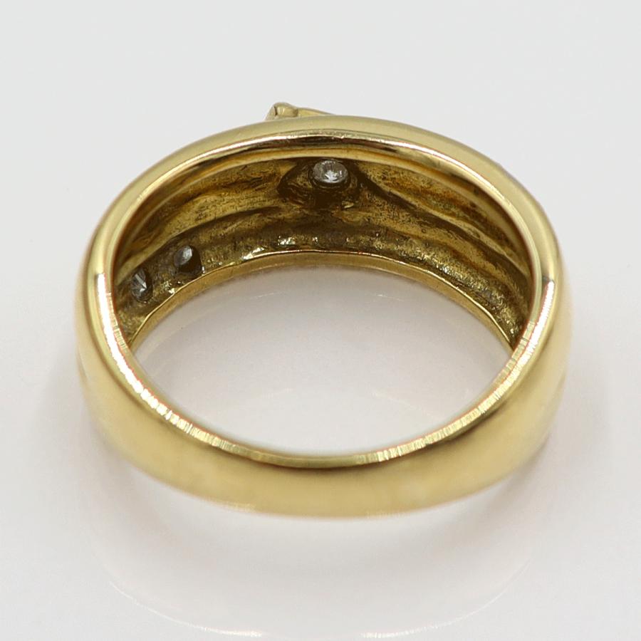 K18ダイヤモンドリング　D0.21ct　リングサイズ11号　重量6.61ｇ(石の重量含む)(中古)