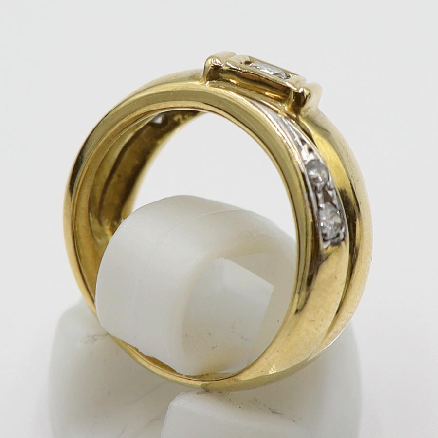 K18ダイヤモンドリング　D0.21ct　リングサイズ11号　重量6.61ｇ(石の重量含む)(中古)