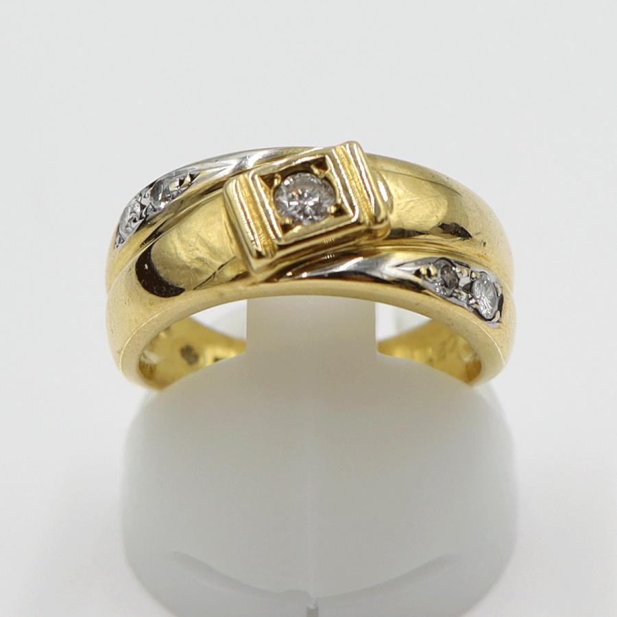 K18ダイヤモンドリング　D0.21ct　リングサイズ11号　重量6.61ｇ(石の重量含む)(中古)