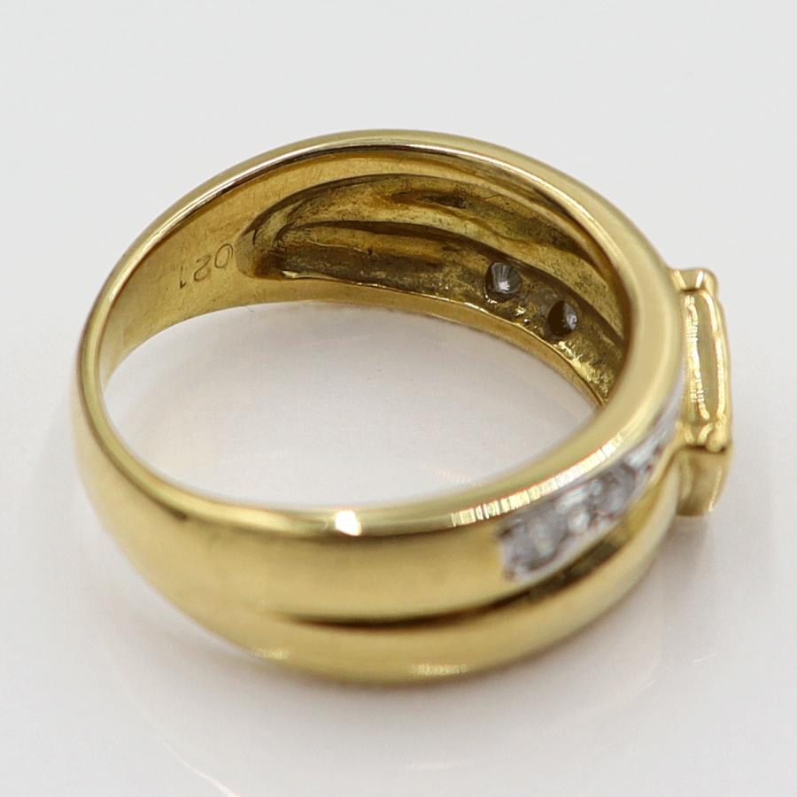 K18ダイヤモンドリング　D0.21ct　リングサイズ11号　重量6.61ｇ(石の重量含む)(中古)