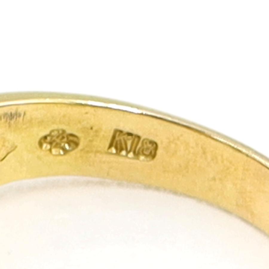 K18エメラルドダイヤモンドリング　E0.32ct　D0.18ct　リングサイズ14号　重量5.19ｇ(石の重量含む)　レディース（中古）