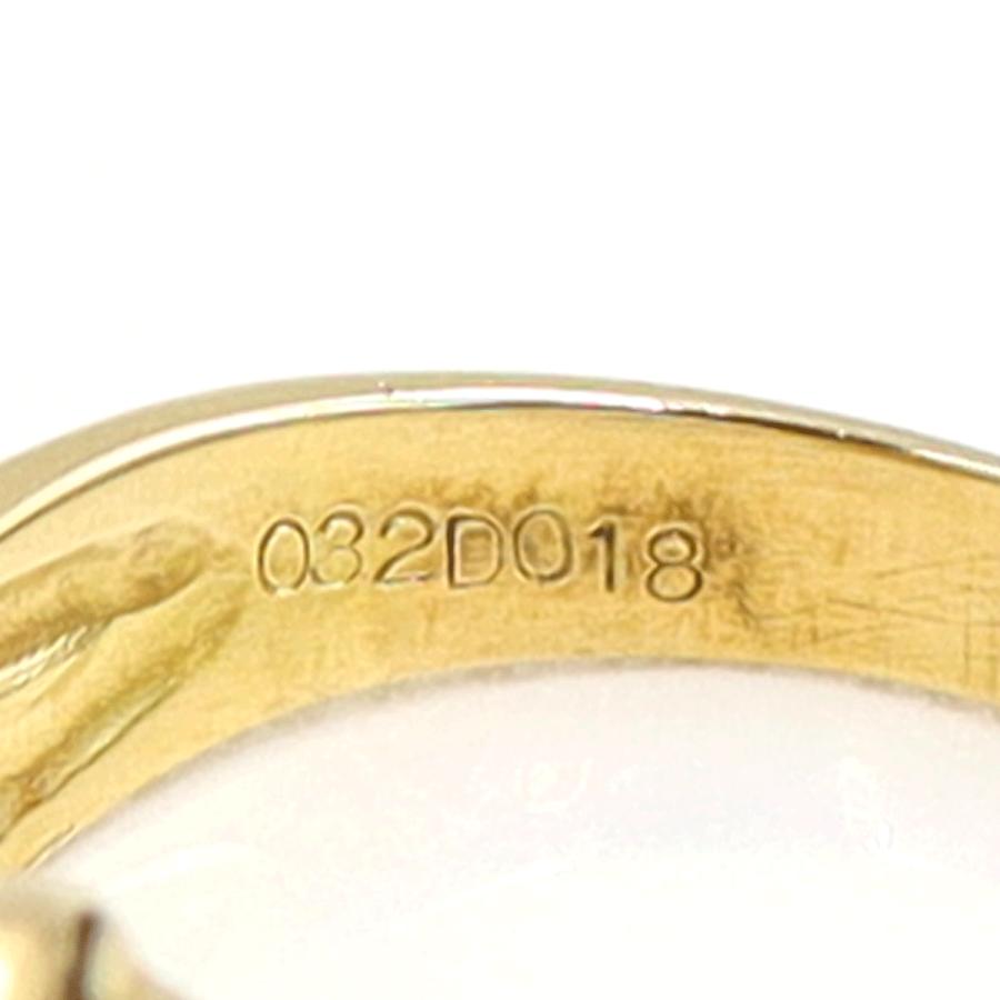 K18エメラルドダイヤモンドリング　E0.32ct　D0.18ct　リングサイズ14号　重量5.19ｇ(石の重量含む)　レディース（中古）