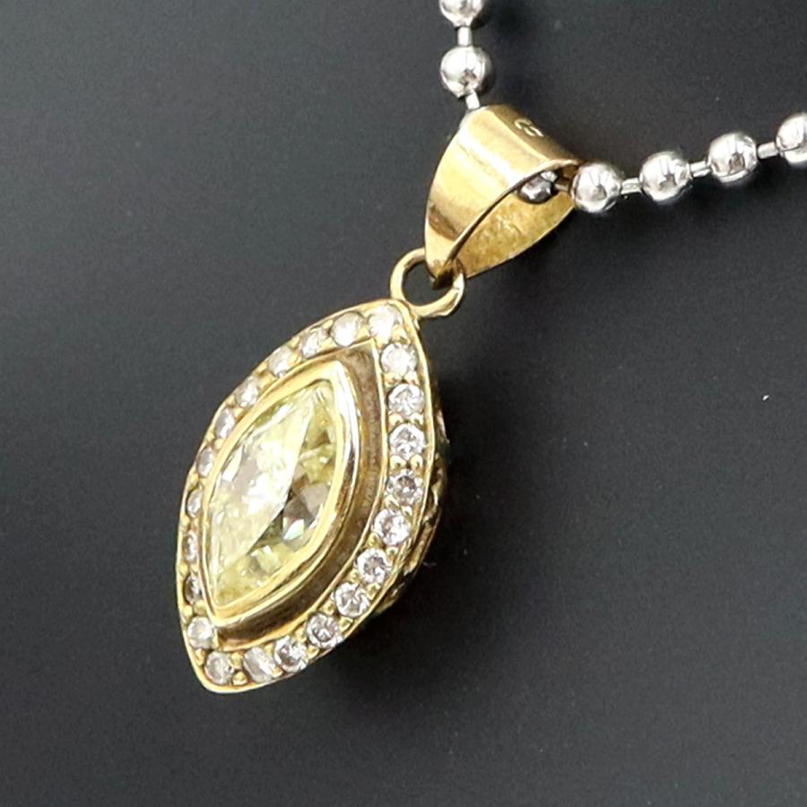 K18ダイヤモンドペンダントトップ　D1.07ct　重量2.75ｇ(石の重量含む)（中古