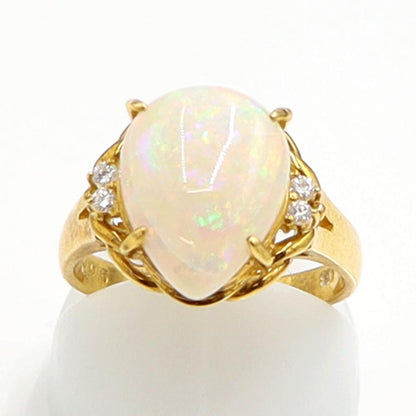 K18オパールダイヤモンドリング　OP3.60ct　D0.06ct　リングサイズ12.5号　重量5.25ｇ(石の重量含む)　レディース（中古）