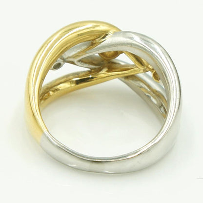 Pt900/K18ダイヤモンドリング　星の砂　D0.25ct　リングサイズ10号　重量9.83ｇ(石の重量含む) （中古）