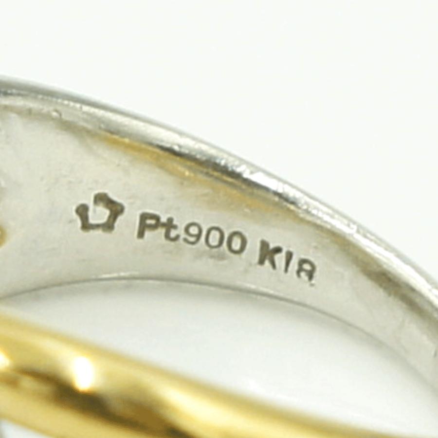 Pt900/K18ダイヤモンドリング　星の砂　D0.25ct　リングサイズ10号　重量9.83ｇ(石の重量含む) （中古）
