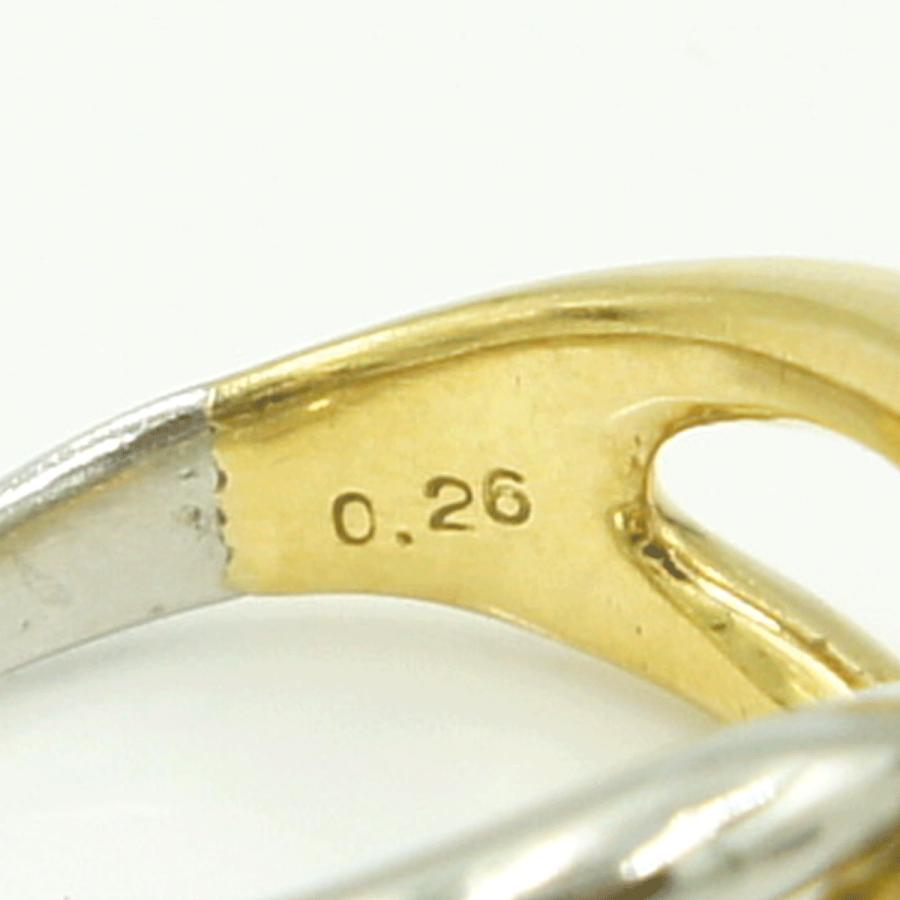 Pt900/K18ダイヤモンドリング　星の砂　D0.25ct　リングサイズ10号　重量9.83ｇ(石の重量含む) （中古）