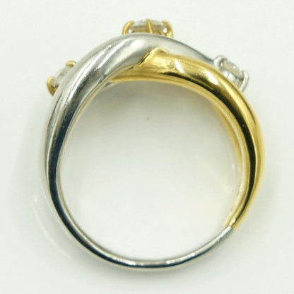 Pt900/K18ダイヤモンドリング　星の砂　D0.25ct　リングサイズ10号　重量9.83ｇ(石の重量含む) （中古）