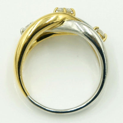 Pt900/K18ダイヤモンドリング　星の砂　D0.25ct　リングサイズ10号　重量9.83ｇ(石の重量含む) （中古）