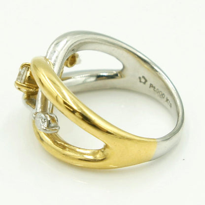 Pt900/K18ダイヤモンドリング　星の砂　D0.25ct　リングサイズ10号　重量9.83ｇ(石の重量含む) （中古）