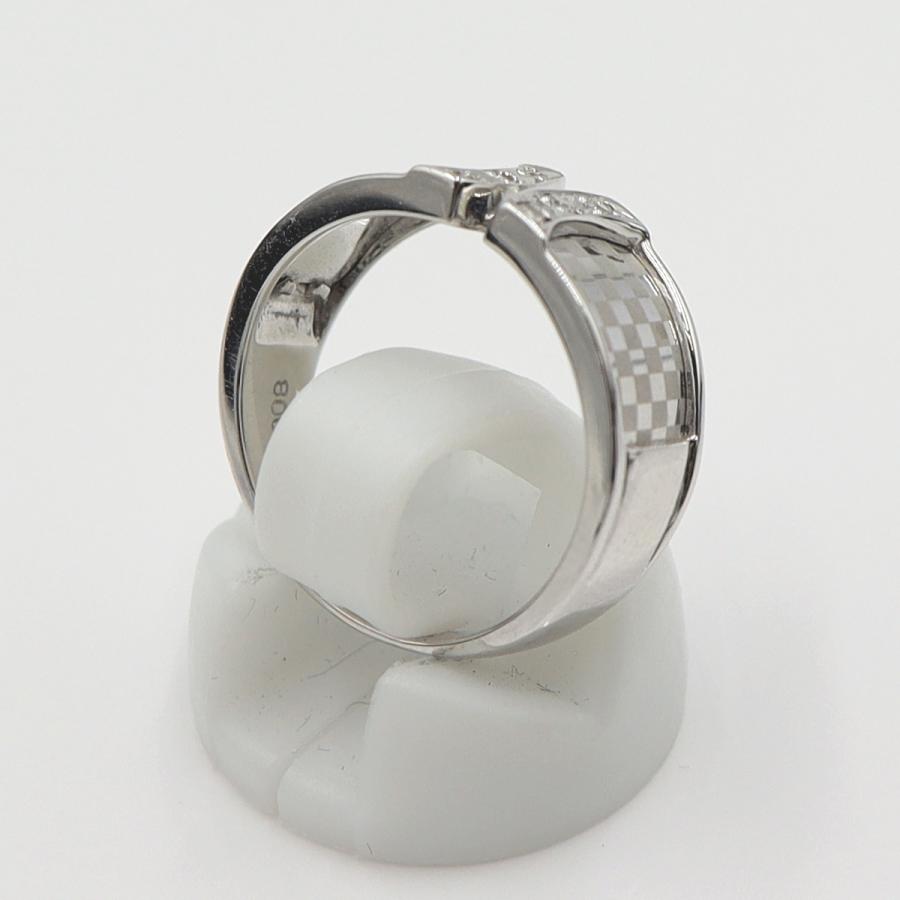 K18WGダイヤモンドリング　D0.08ct　サイズ11号　重量4.12ｇ(石の重量含む)(中古)