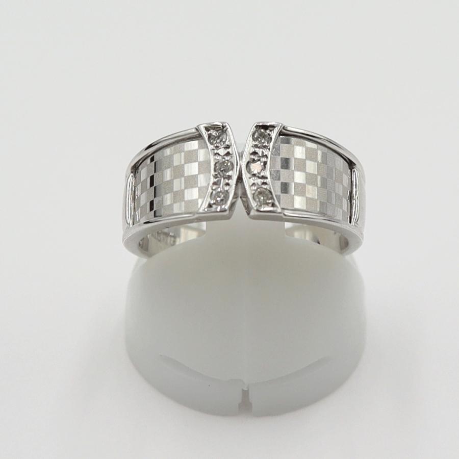 K18WGダイヤモンドリング　D0.08ct　サイズ11号　重量4.12ｇ(石の重量含む)(中古)