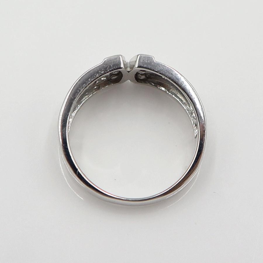 K18WGダイヤモンドリング　D0.08ct　サイズ11号　重量4.12ｇ(石の重量含む)(中古)