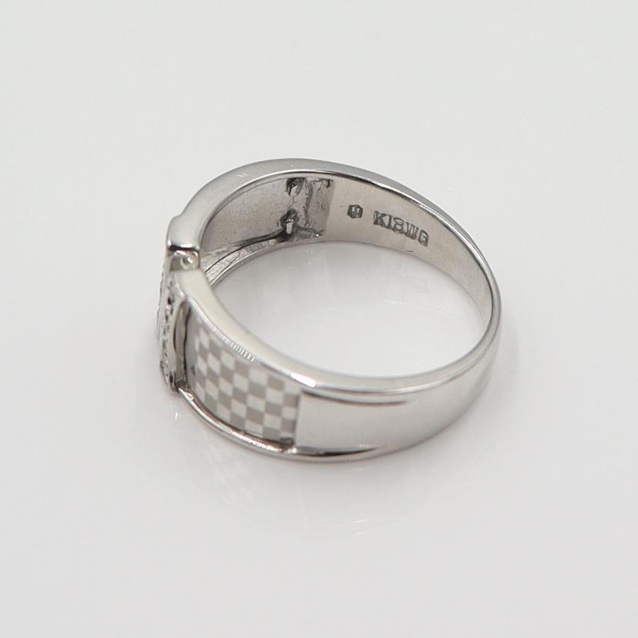 K18WGダイヤモンドリング　D0.08ct　サイズ11号　重量4.12ｇ(石の重量含む)(中古)