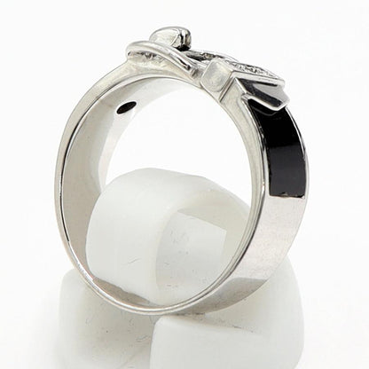 K18WGオニキスデザインリング　D0.07ct　リングサイズ14号　重量6.52ｇ(石の重量含む)　レディース（中古）