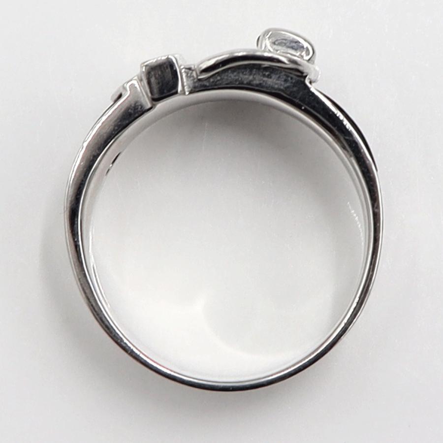 K18WGオニキスデザインリング　D0.07ct　リングサイズ14号　重量6.52ｇ(石の重量含む)　レディース（中古）