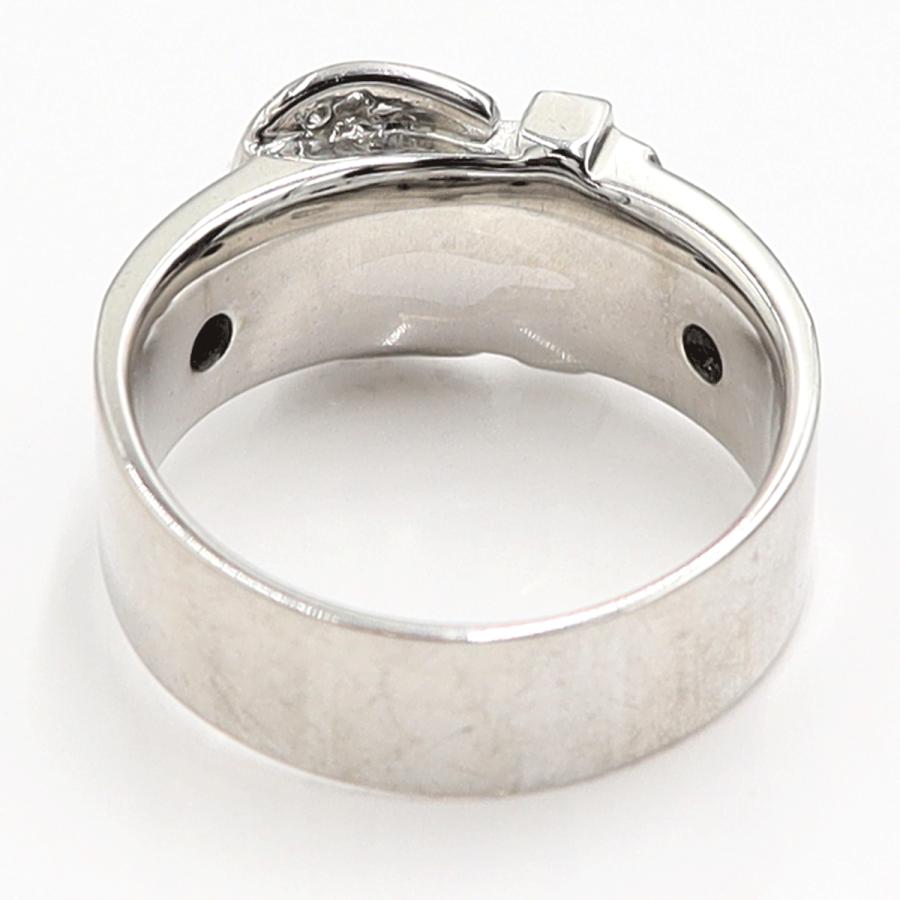 K18WGオニキスデザインリング　D0.07ct　リングサイズ14号　重量6.52ｇ(石の重量含む)　レディース（中古）