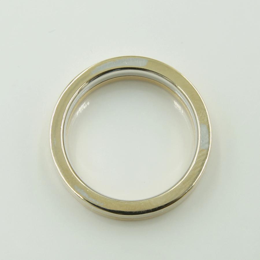 K18ファッションリング　ツーカラー　リング9号　重量4.91ｇ　レディース（中古）