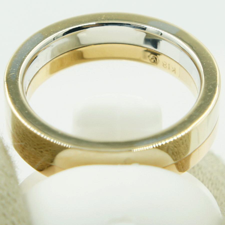 K18ファッションリング　ツーカラー　リング9号　重量4.91ｇ　レディース（中古）