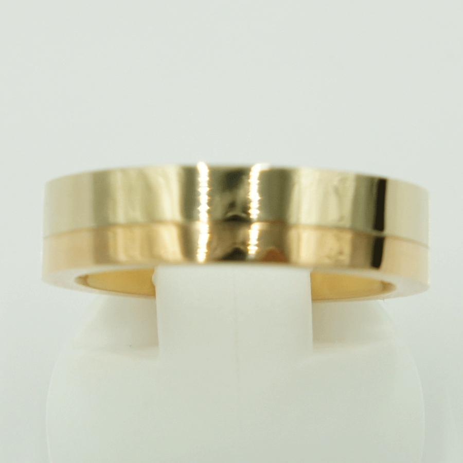 K18ファッションリング　ツーカラー　リング9号　重量4.91ｇ　レディース（中古）