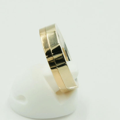 K18ファッションリング　ツーカラー　リング9号　重量4.91ｇ　レディース（中古）