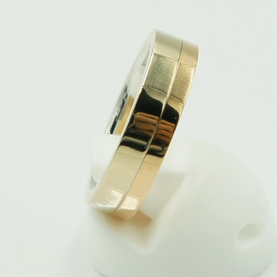 K18ファッションリング　ツーカラー　リング9号　重量4.91ｇ　レディース（中古）