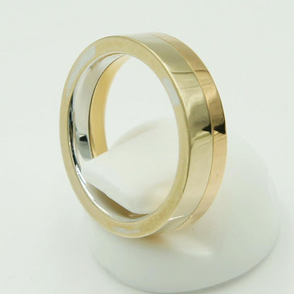 K18ファッションリング　ツーカラー　リング9号　重量4.91ｇ　レディース（中古）