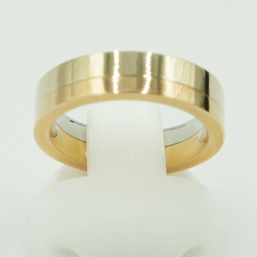 K18ファッションリング　ツーカラー　リング9号　重量4.91ｇ　レディース（中古）