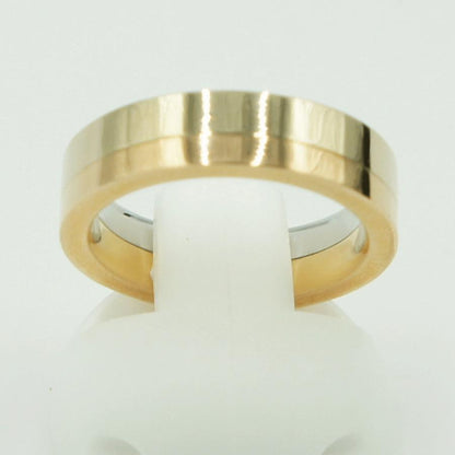 K18ファッションリング　ツーカラー　リング9号　重量4.91ｇ　レディース（中古）