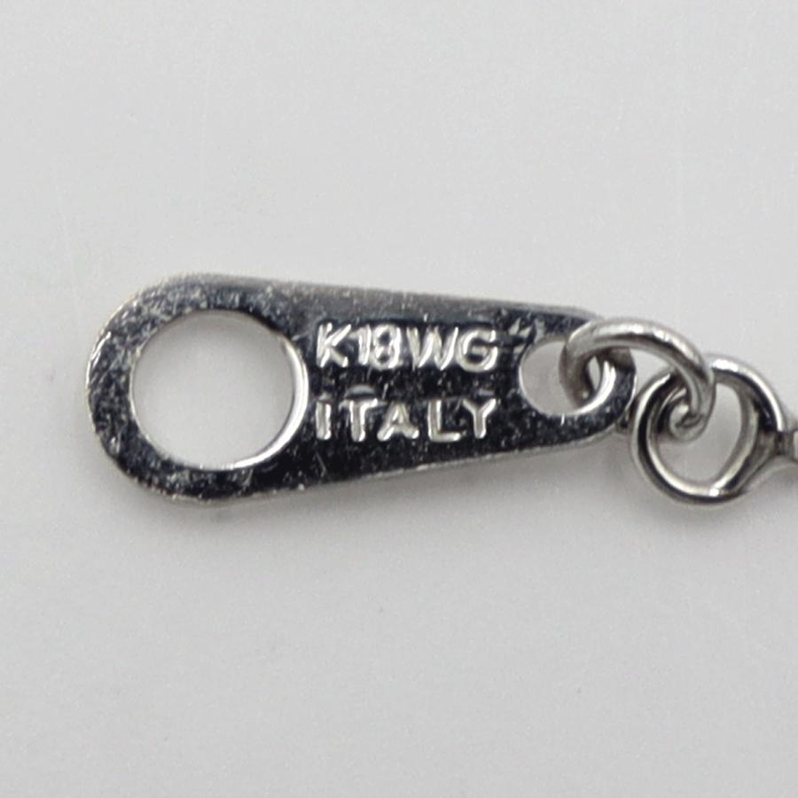 K18WGダイヤペンダントネックレス　ハートパヴェ　ネック長さ約40cm　重量2.48ｇ(石の重量含む)(中古)